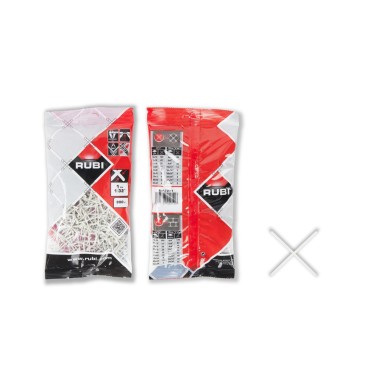 Cruceta para juntas 1mm, bolsa de 300ud. RUBÍ