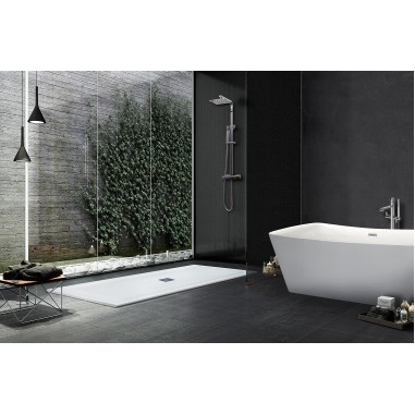 Plato ducha textura pizarra 80x120 Blanca