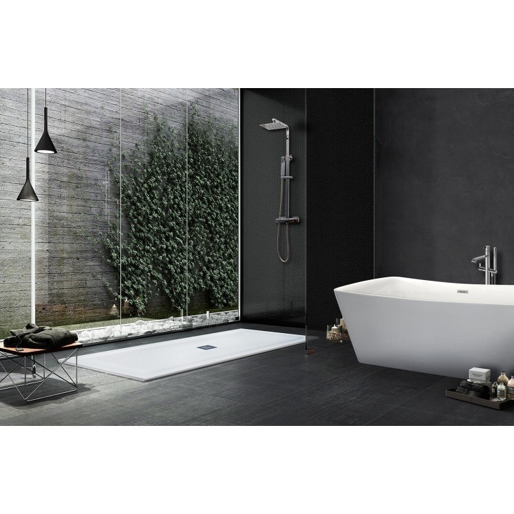 Plato ducha textura pizarra 80x120 Blanca